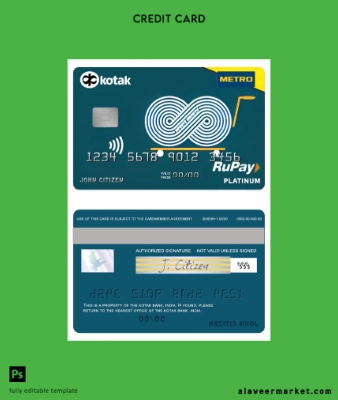 Hindistan Kotak Banka Metro Cash & Carry RuPay platinum Kart