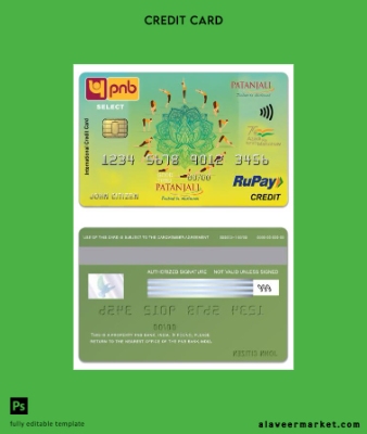 Hindistan PNB Banka Patanjali RuPay select Kredi Kart