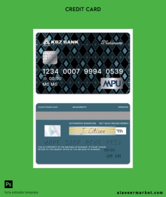 Myanmar KBZ Banka MPU Platinum Kredi Kart
