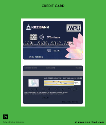 Myanmar KBZ Banka UnionPay platinum Kredi Kart