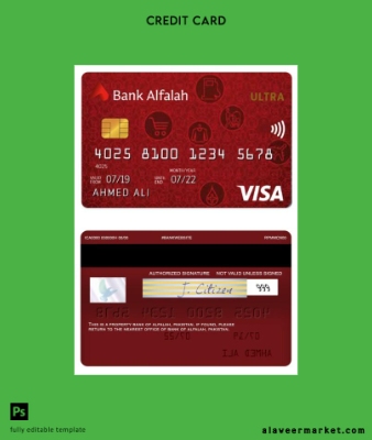 Pakistan Banka of Alfalah Vize ultra Arka Kredi Kart