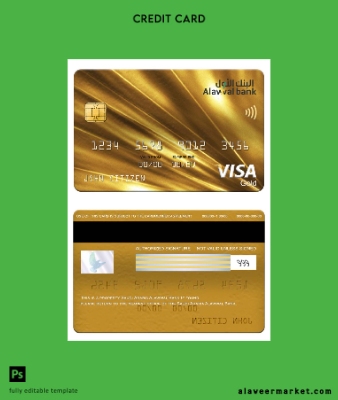 Suudi Arabistan Arabia Alawwal Banka Vize gold Kart