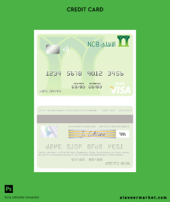 Suudi Arabistan Arabia The National Commercial Banka Vize Banka Kart