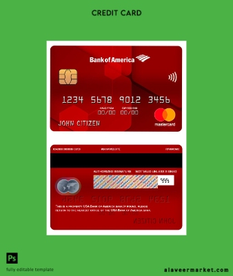 USA Banka of America Banka Kart red