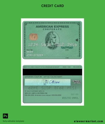 USA Heritage Banka american express green Kart
