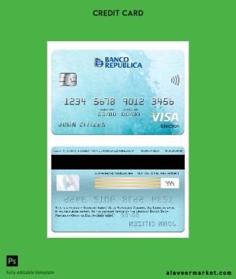 Uruguay Banco De La Republica Oriental Del Uruguay Banka Vize electron Kart