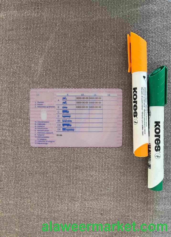 Denmark driving license (1997 - 2013)photolook BACK