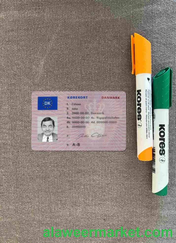 Denmark driving license (1997 - 2013)photolook FRONT