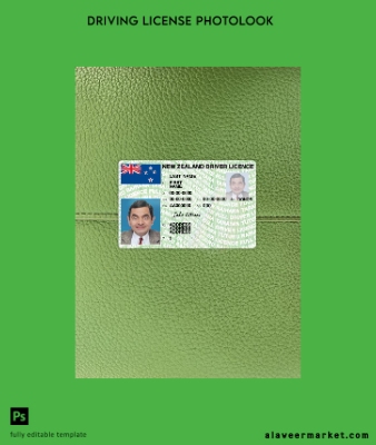 Yeni Zealand Sürücü Belgesi Belge version 3 photolook Ön