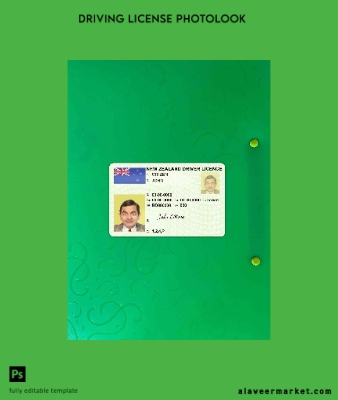 Yeni Zealand green Sürücü Belgesi Belge (fully qualified) photolook Ön