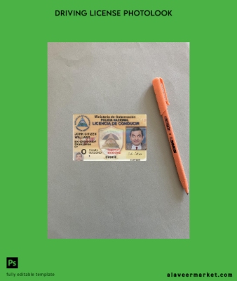 Nicaragua Sürücü Belgesi Belge photolook Ön