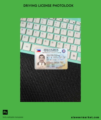 Filipinler Sürücü Belgesi Belge photolook Ön