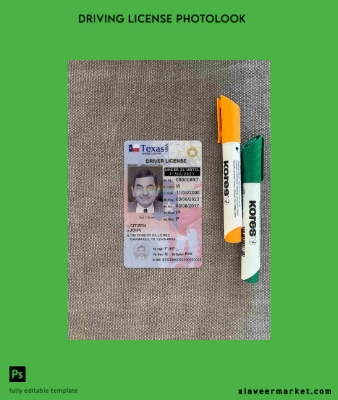 USA Texas Sürücü Belgesi Belge under 21 photolook Ön