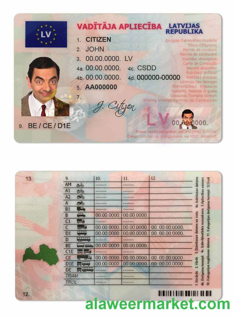 Latvia driving license