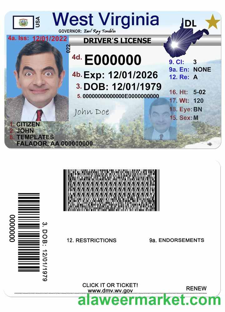 USA West Virgina driving license