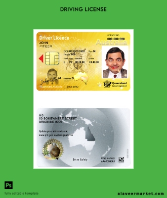 Avustralya Queensland state Sürücü Belgesi Belge