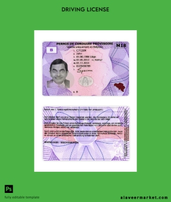 Belçika provisional Sürücü Belgesi Belge