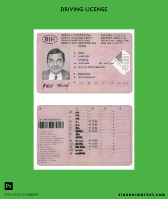 Bosnia and Herzegovina Sürücü Belgesi Belge