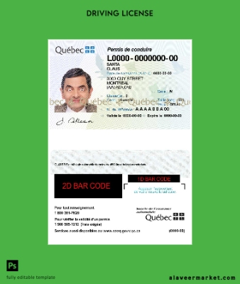 Kanada Quebec Sürücü Belgesi Belge