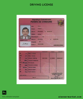 Central African Sürücü Belgesi Belge