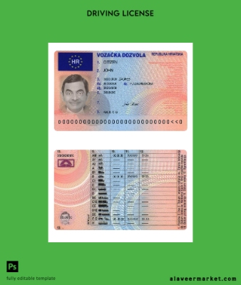 Hırvatistan Sürücü Belgesi Belge version 2