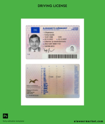 Finlandiya Sürücü Belgesi Belge 2022-present