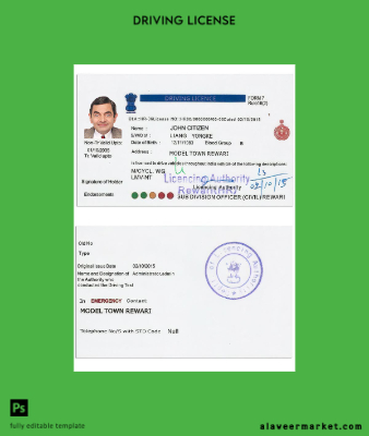 Hindistan Sürücü Belgesi Belge version 5