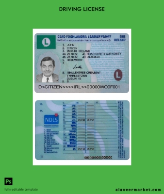 İrlanda Sürücü Belgesi Belge (learner İzni 2022- present