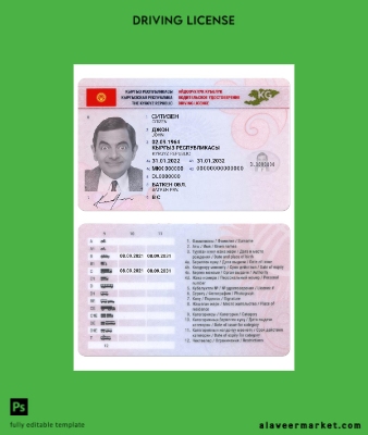 Kyrgyzstan Sürücü Belgesi Belge 2019-present