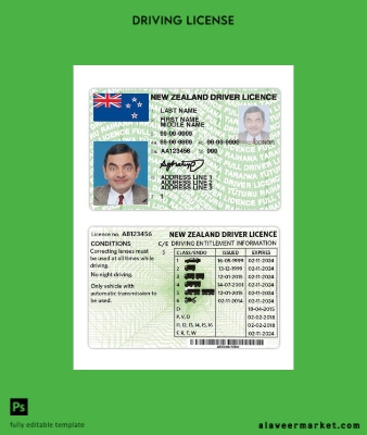 Yeni Zealand Sürücü Belgesi Belge version 3