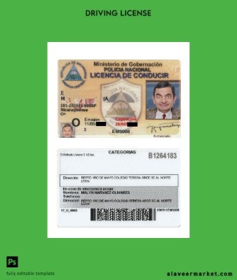 Nicaragua Sürücü Belgesi Belge