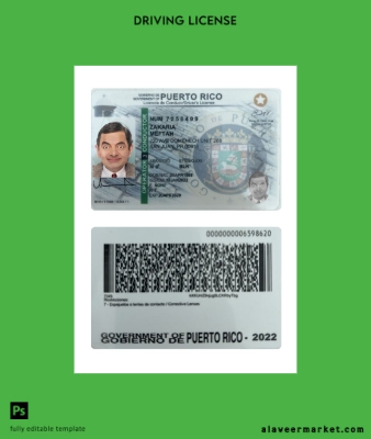 Puerto Rico Sürücü Belgesi Belge 2022-present