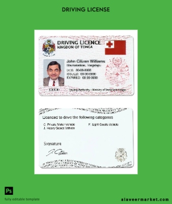 Tonga Sürücü Belgesi Belge