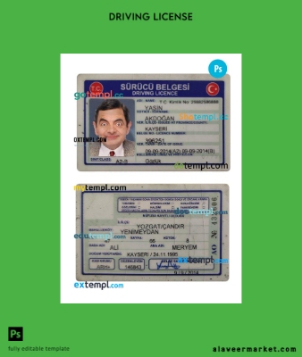 Türkiye Sürücü Belgesi Belge 2014-present