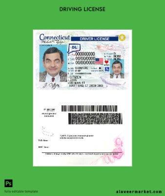 USA Connecticut Sürücü Belgesi Belge
