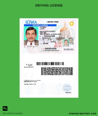 USA Iowa Sürücü Belgesi Belge