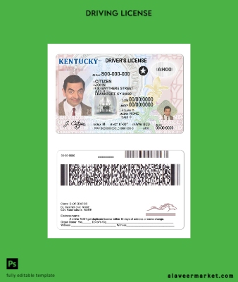 USA Kentucky Sürücü Belgesi Belge
