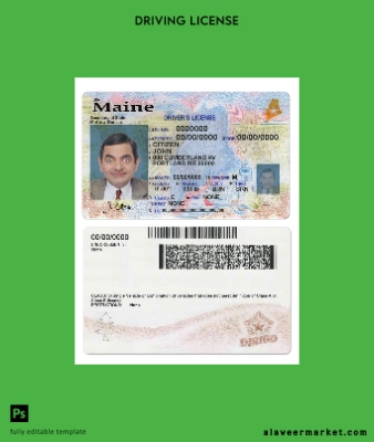 USA Maine state Sürücü Belgesi Belge (2019 – present)