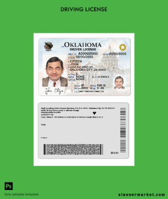 USA Oklahoma Sürücü Belgesi Belge (2020 – present)