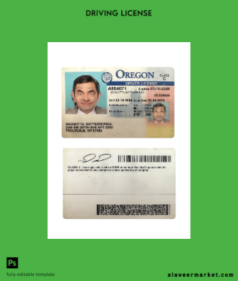 USA Oregon Sürücü Belgesi Belge 2018-present