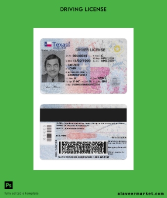 USA Texas Yeni Sürücü Belgesi Belge version 2