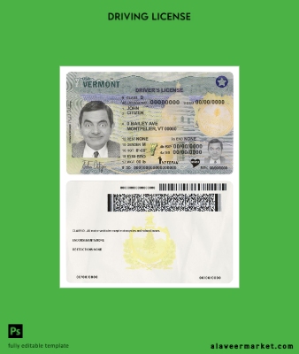 USA Vermont Sürücü Belgesi Belge (2019 – present)