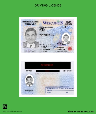 USA Wisconsin Sürücü Belgesi Belge