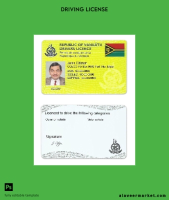 Vanuatu Sürücü Belgesi Belge