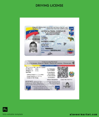 Venezuela Sürücü Belgesi Belge 2023-present