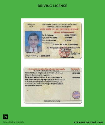 Vietnam Sürücü Belgesi Belge