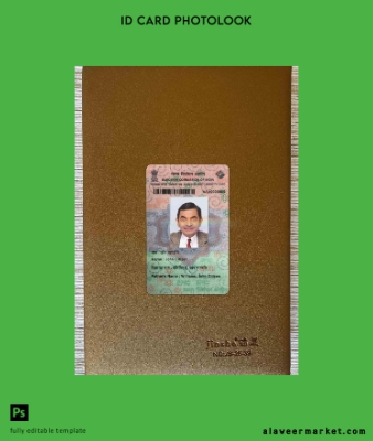 Hindistan Election Kimlik Kartı WIth fonts photolook Ön