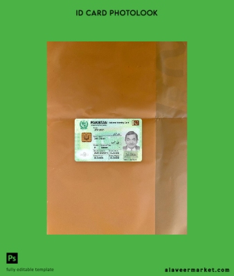 Pakistan national Kimlik Kartı Kart photolook Ön