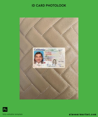 USA California Kimlik Kartı Kart photolook Ön