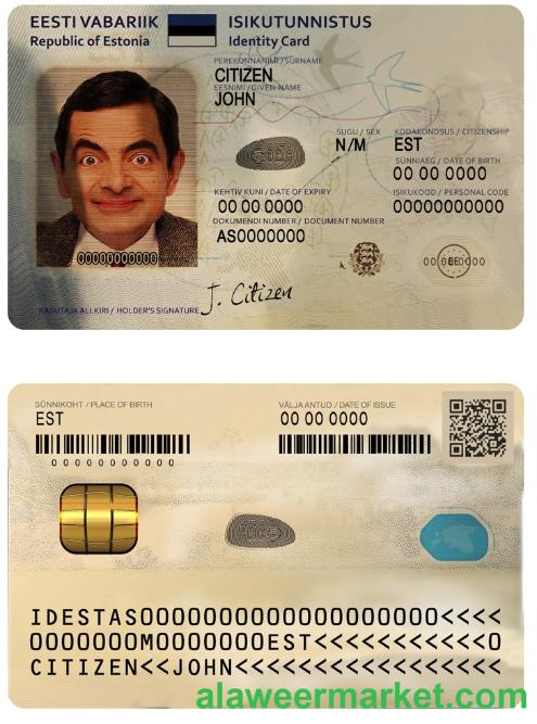 Estonia ID template in PSD format, fully editable (2018 - present)
